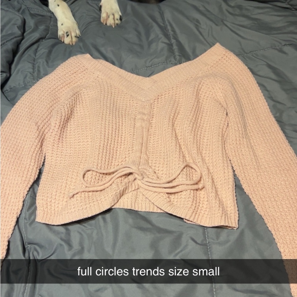 Full Circles Trends Pink Off-the-Shoulder Sweater